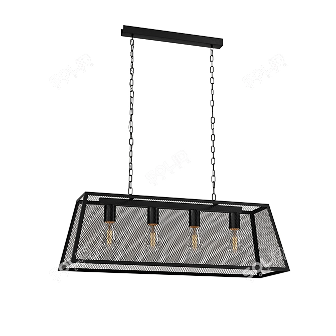 Modern Pendant Light Set with Adjustable Height 3D model image 3