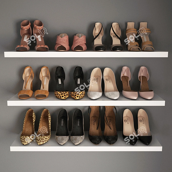 Elegant Womens Shoes: Classic & Stylish 3D model image 1