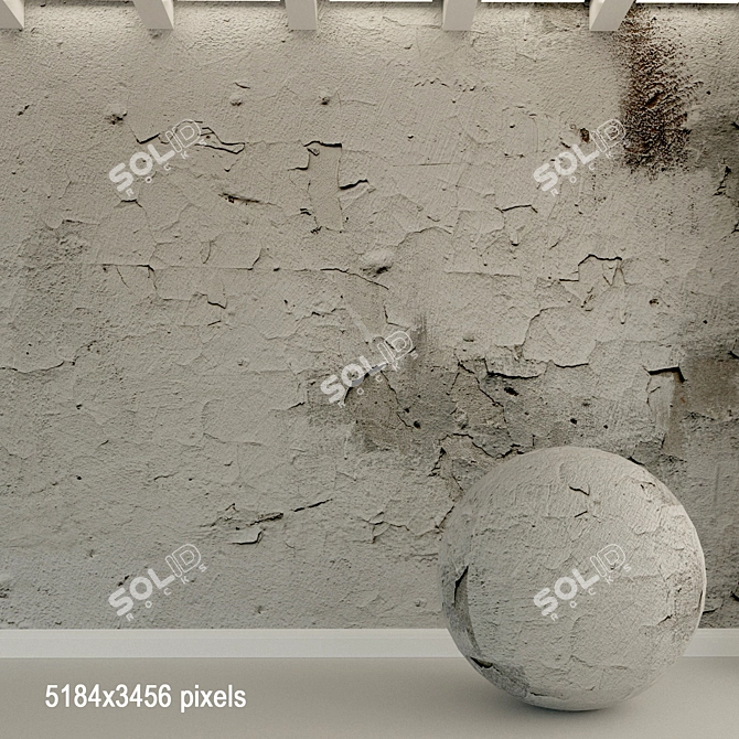 Vintage Concrete Wall Texture 3D model image 1