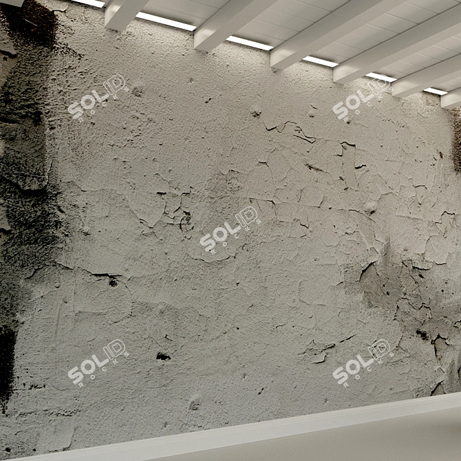 Vintage Concrete Wall Texture 3D model image 2