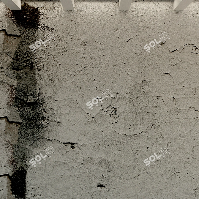 Vintage Concrete Wall Texture 3D model image 3