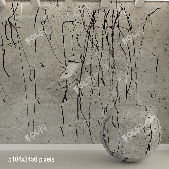 Vintage Concrete Wall Texture 3D model image 1