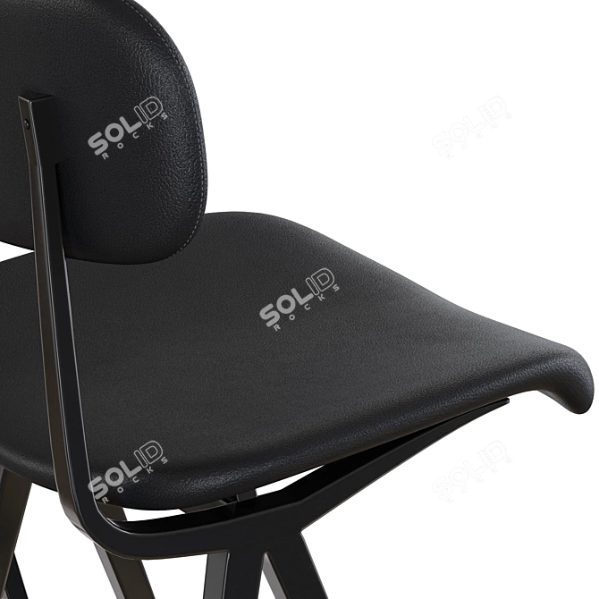 Industrial Leather Bar Stool 3D model image 2