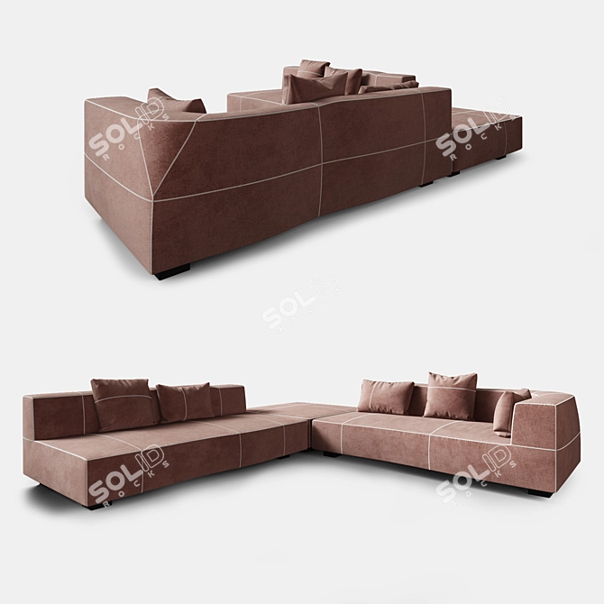 Chelini Sofa: Elegant and Spacious 3D model image 1