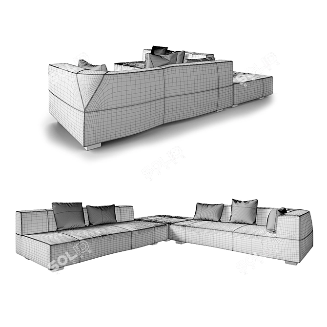 Chelini Sofa: Elegant and Spacious 3D model image 3