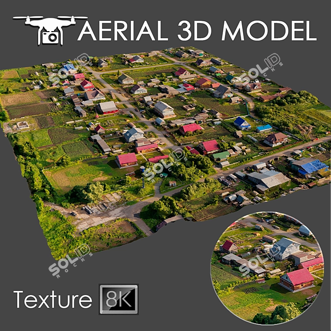 Title: Aerial Scan 14 - High-Resolution Drone Terrain Model 3D model image 1