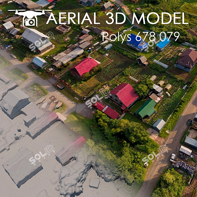 Title: Aerial Scan 14 - High-Resolution Drone Terrain Model 3D model image 2