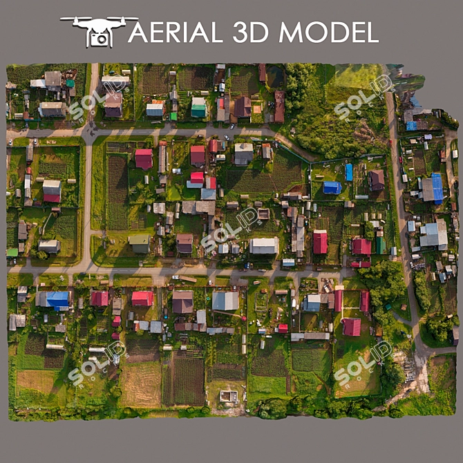 Title: Aerial Scan 14 - High-Resolution Drone Terrain Model 3D model image 3