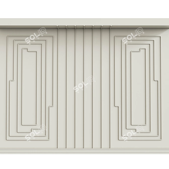 Elegant Wall Moulding Tiles 3D model image 1