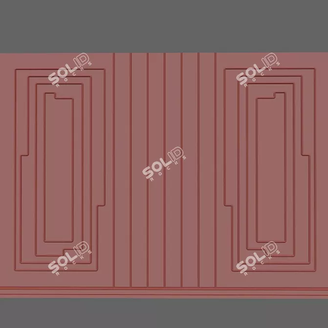 Elegant Wall Moulding Tiles 3D model image 2