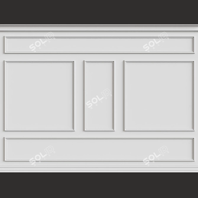 Elegant Wall Moulding: Stunning 3DMax Design 3D model image 1