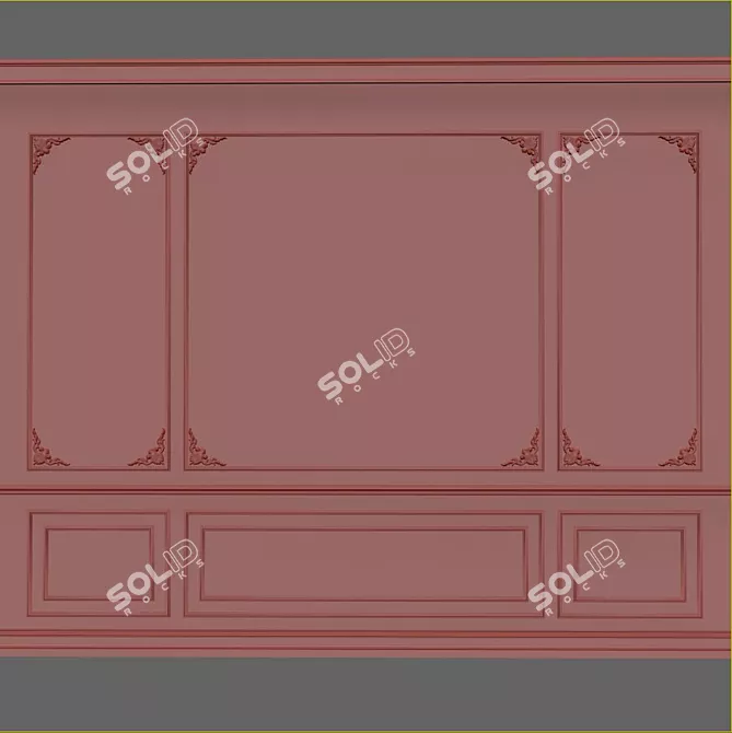 Elegant 3D Wall Moulding 3D model image 2