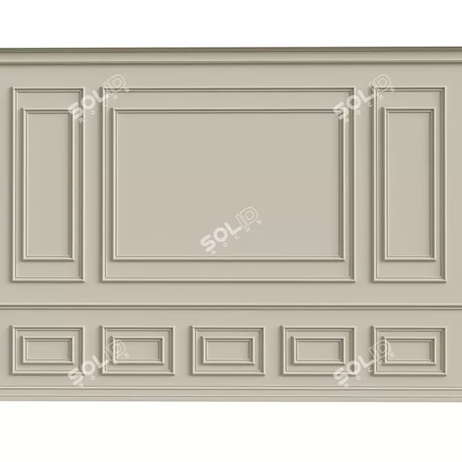 Elegant Wall Moulding Solution 3D model image 1