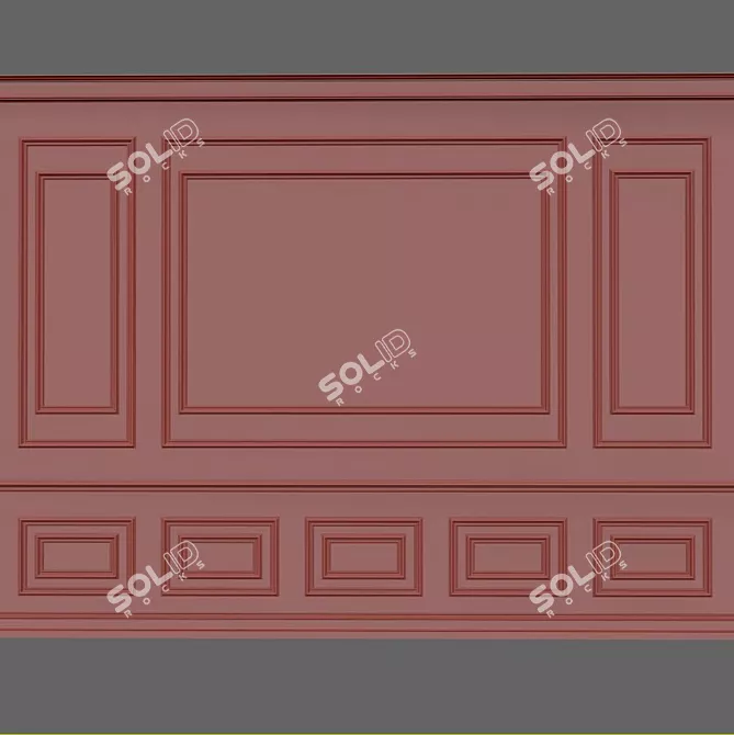 Elegant Wall Moulding Solution 3D model image 2