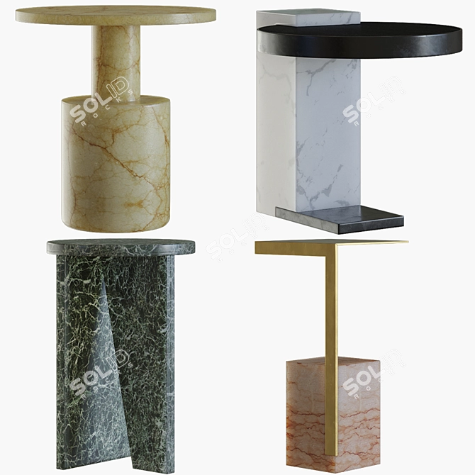 Modern Side Tables Collection: Artistic & Functional 3D model image 1