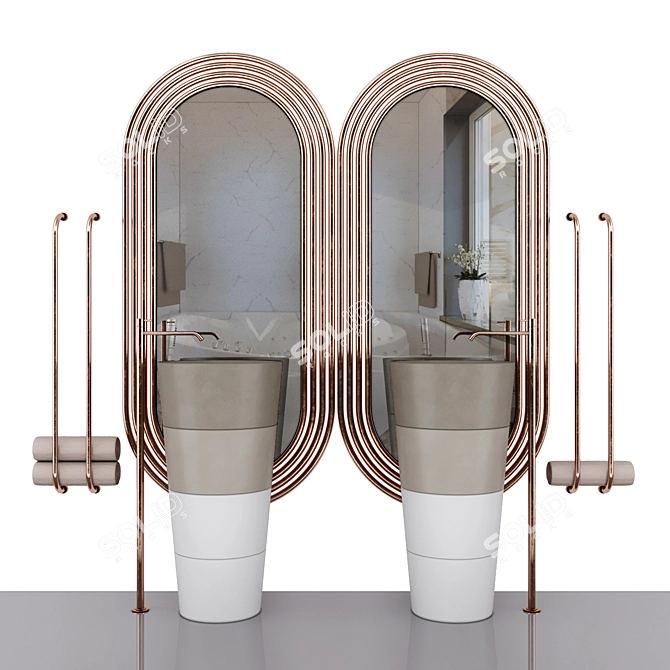 Modern Bathroom Interior Design 3D model image 1