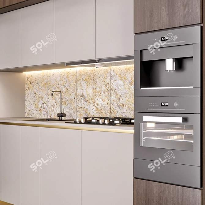 Modern Kitchen Design Set 3D model image 3