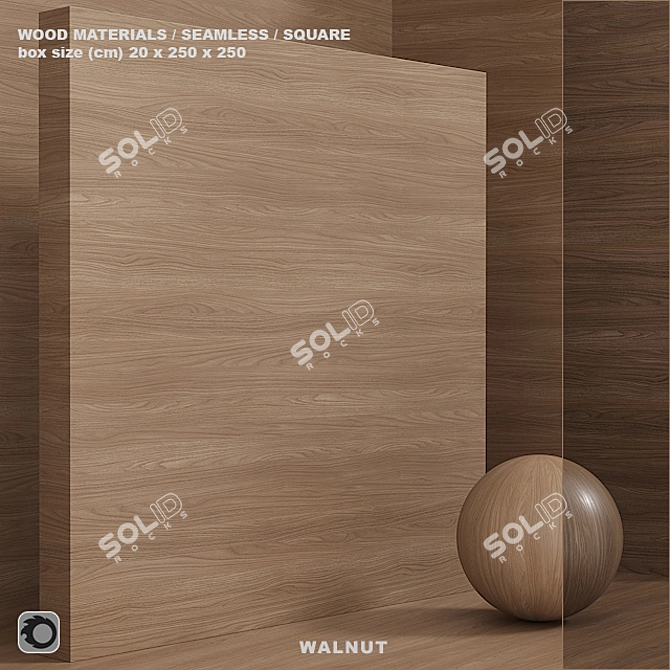 Seamless Wood Walnut Material - Set 76 3D model image 1