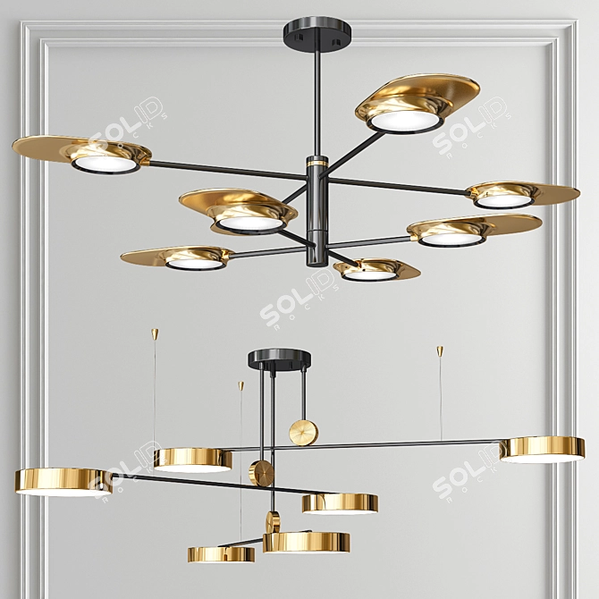 Elegant Ingel & Technum LED Chandelier 3D model image 1