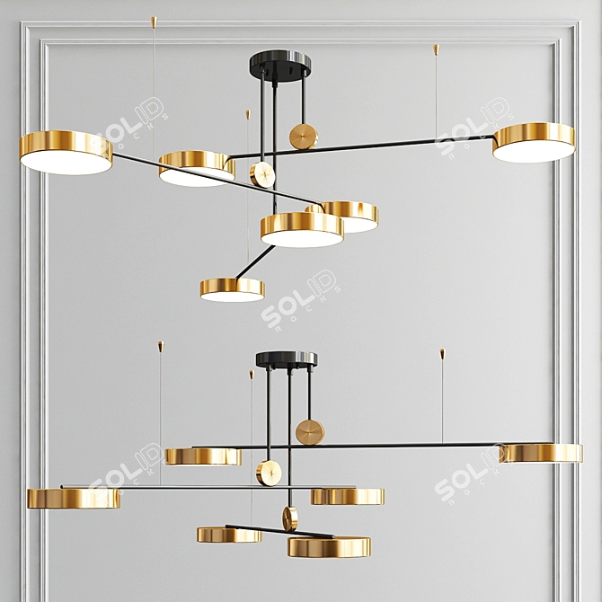 Elegant Ingel & Technum LED Chandelier 3D model image 2