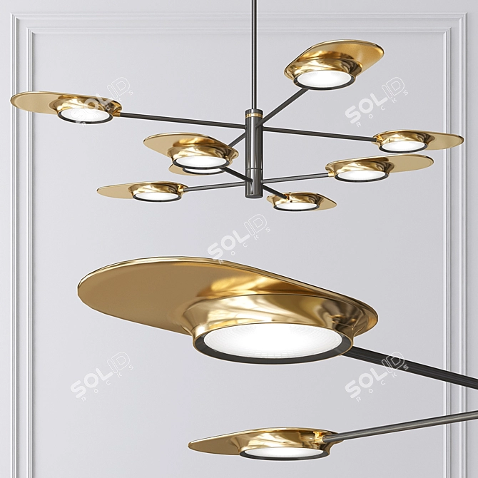 Elegant Ingel & Technum LED Chandelier 3D model image 3