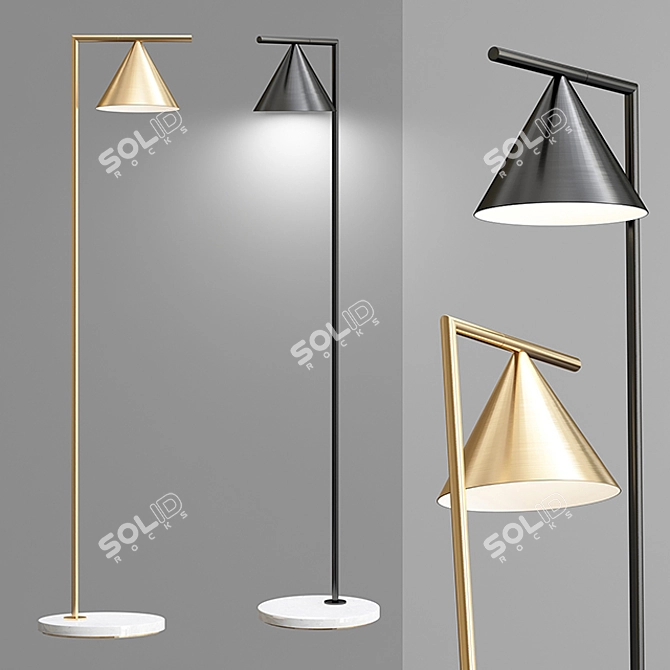 Captain Flint Cone: Modern Floor Lamp 3D model image 1