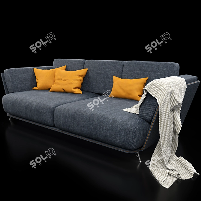 Sleek RM01 Modern Sofa 3D model image 1