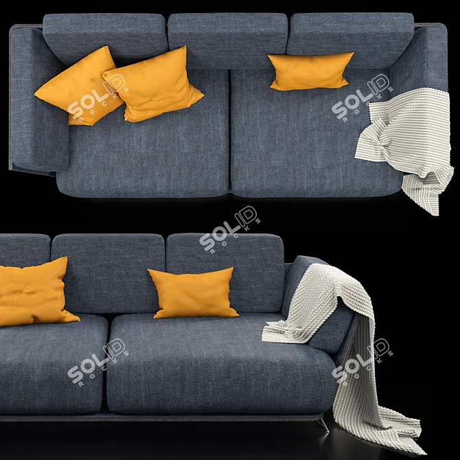 Sleek RM01 Modern Sofa 3D model image 2