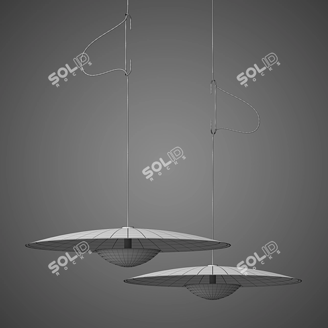 Modern UFO Inspired Chandelier 3D model image 2