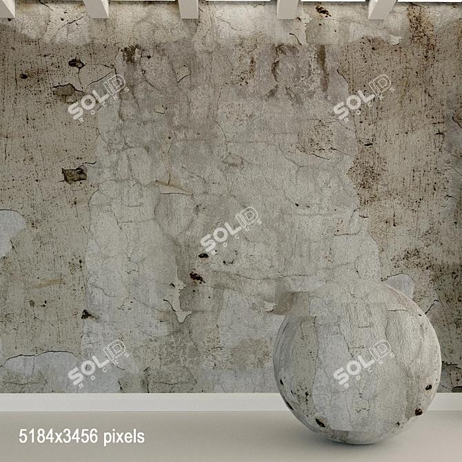 Title: Aged Concrete Wall Texture-105 3D model image 1