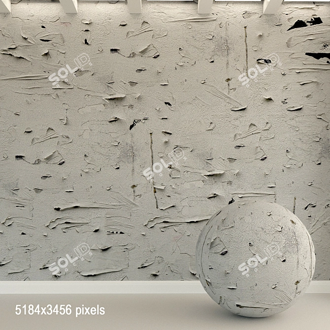 Vintage Concrete Wall Texture Bundle 3D model image 1