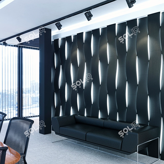 Surf LED Gypsum 3D Panel: Innovative Design by Artpole 3D model image 2