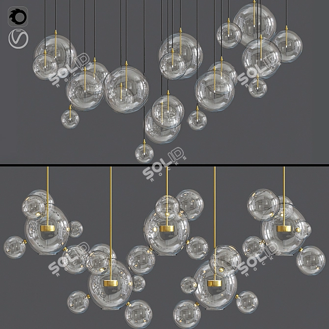 Bolle Ceiling Light - Modern Lighting Set 3D model image 1