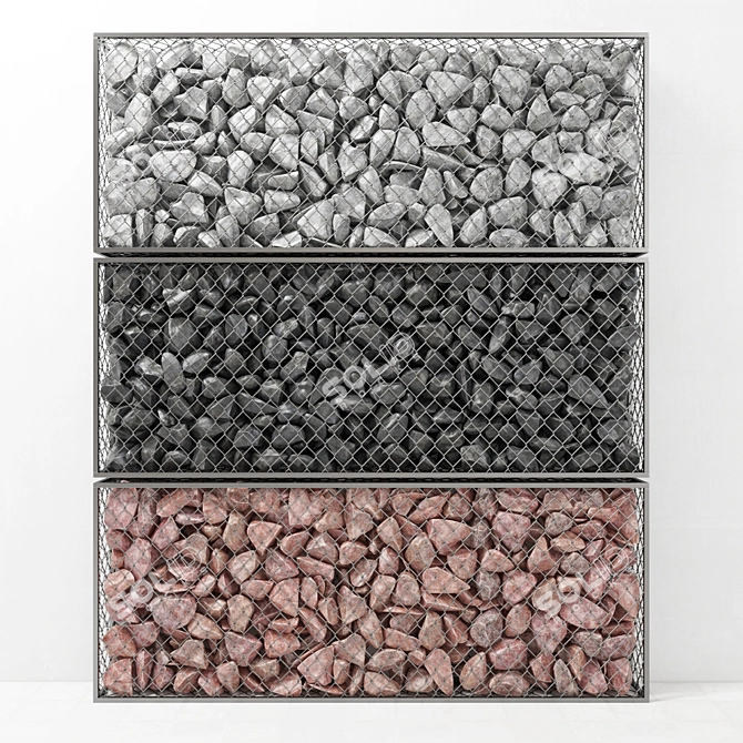 Gabion Big Rock Stone: Durable, Versatile, Textured 3D model image 1