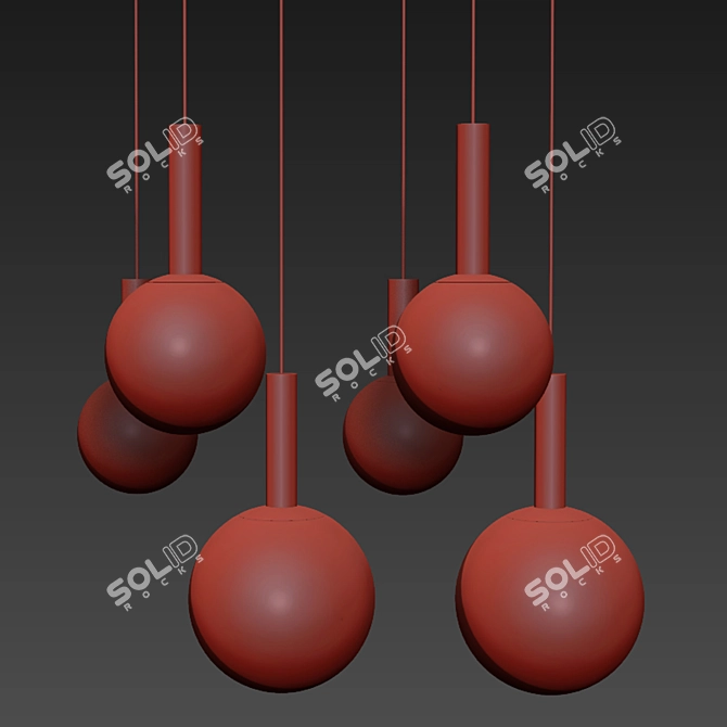 Sleek Ceiling Light Set 3D model image 2