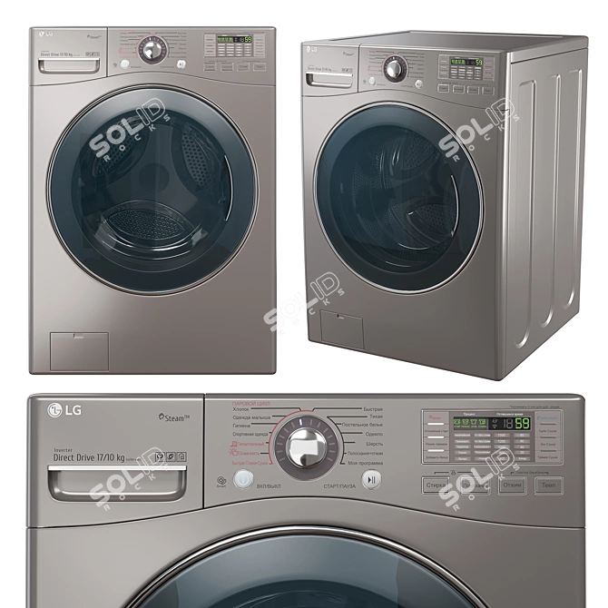 LG F1K2CH2T Washing Machine: Efficient and Stylish 3D model image 1