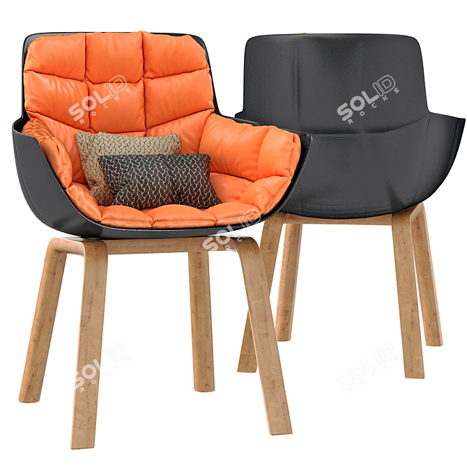ErgoHusk: Modern Comfort Chair 3D model image 1