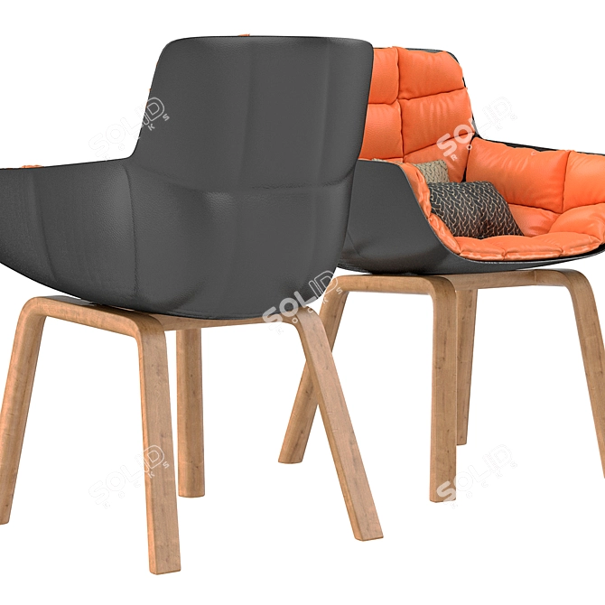 ErgoHusk: Modern Comfort Chair 3D model image 2