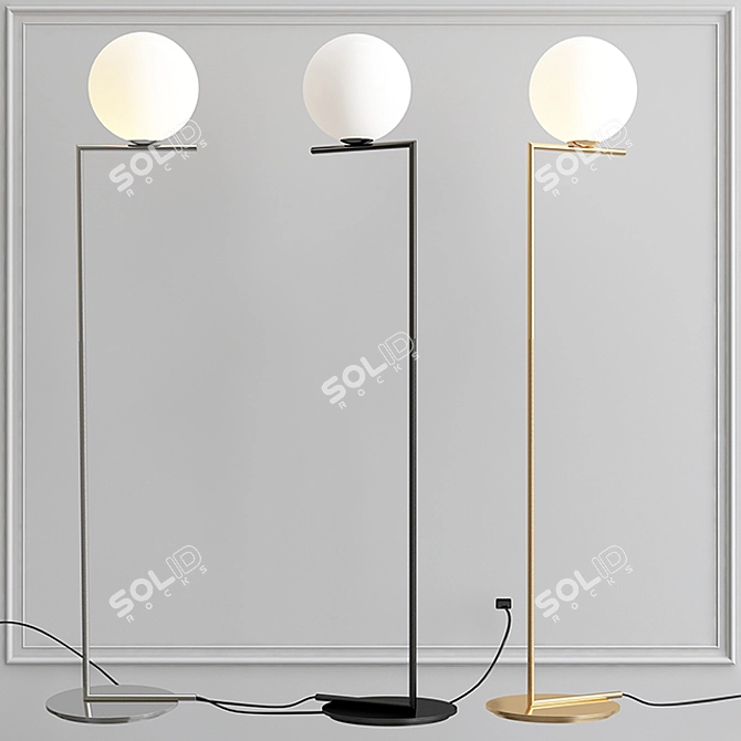 Elegant IC Lights F Chrome Floor Lamp 3D model image 1
