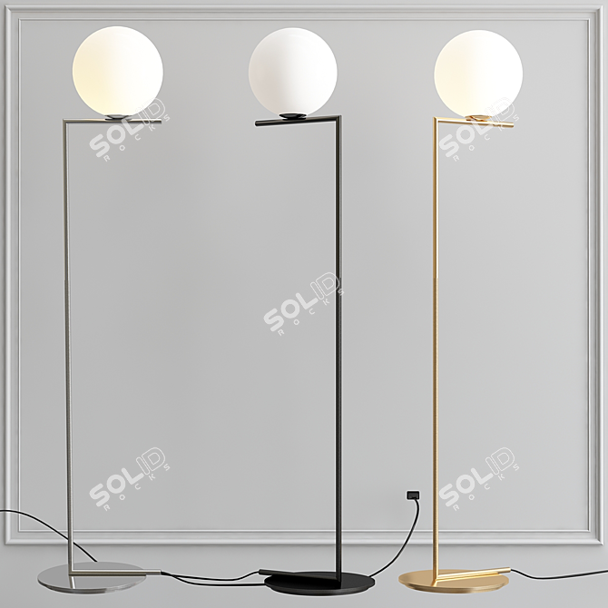 Elegant IC Lights F Chrome Floor Lamp 3D model image 3