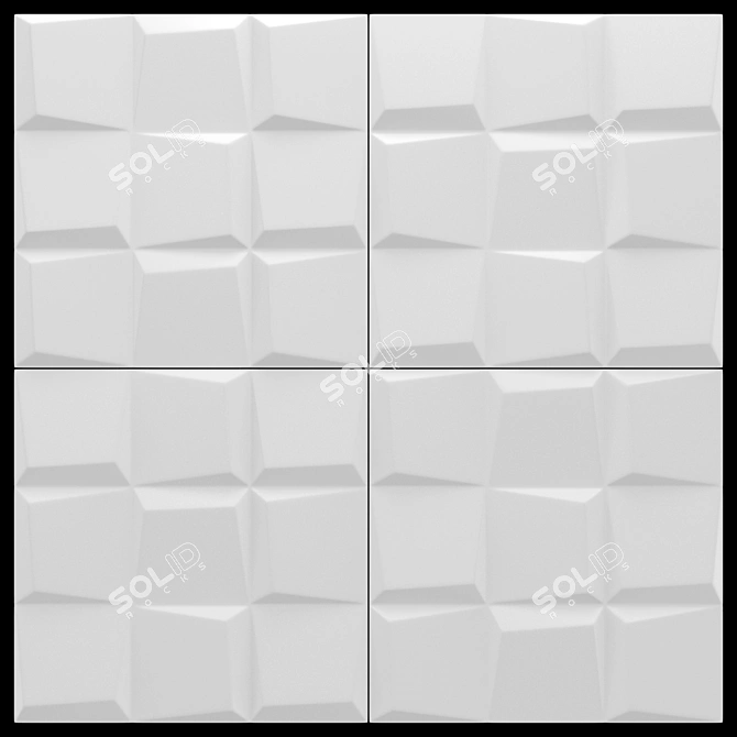 Contemporary Cubit Wall Panels 3D model image 1