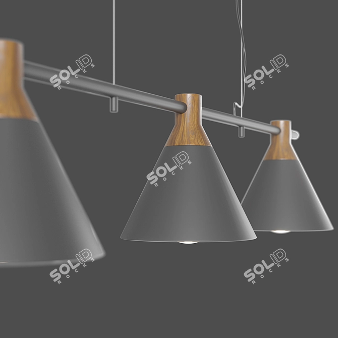 Modern Trio Pendant Light 3D model image 2