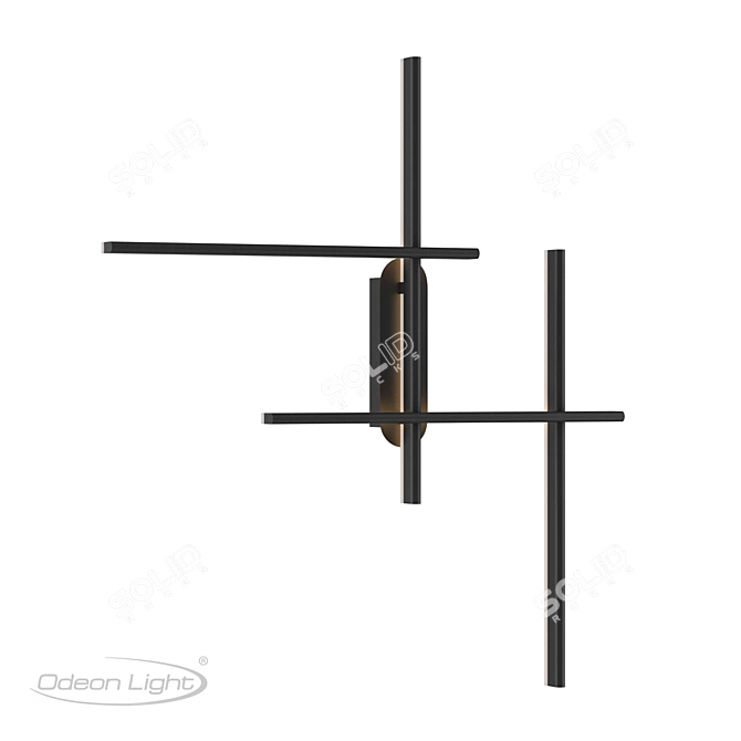 Sleek Black Wall Lamp: ODEON LIGHT RUDY 3D model image 1