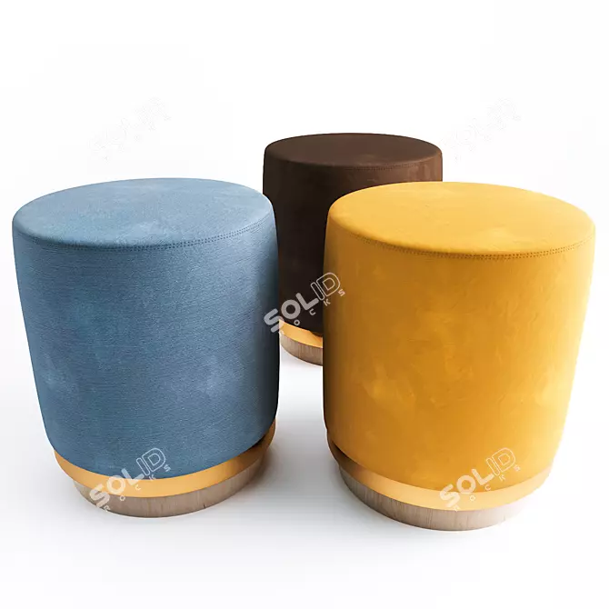 Elegant Red Stool - Modern Design 3D model image 1