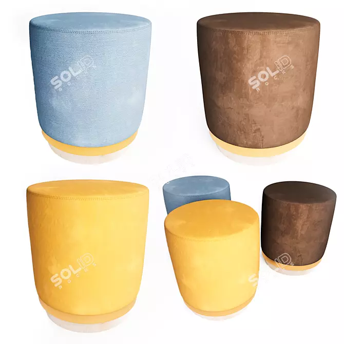 Elegant Red Stool - Modern Design 3D model image 2