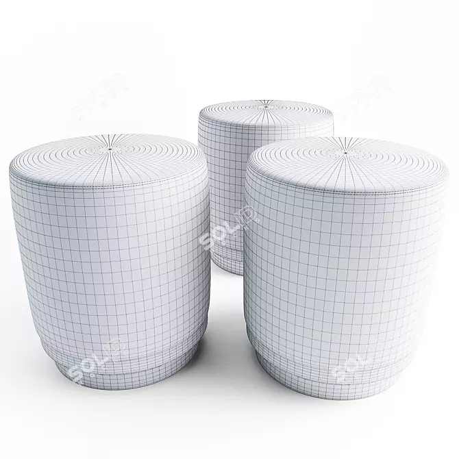 Elegant Red Stool - Modern Design 3D model image 3