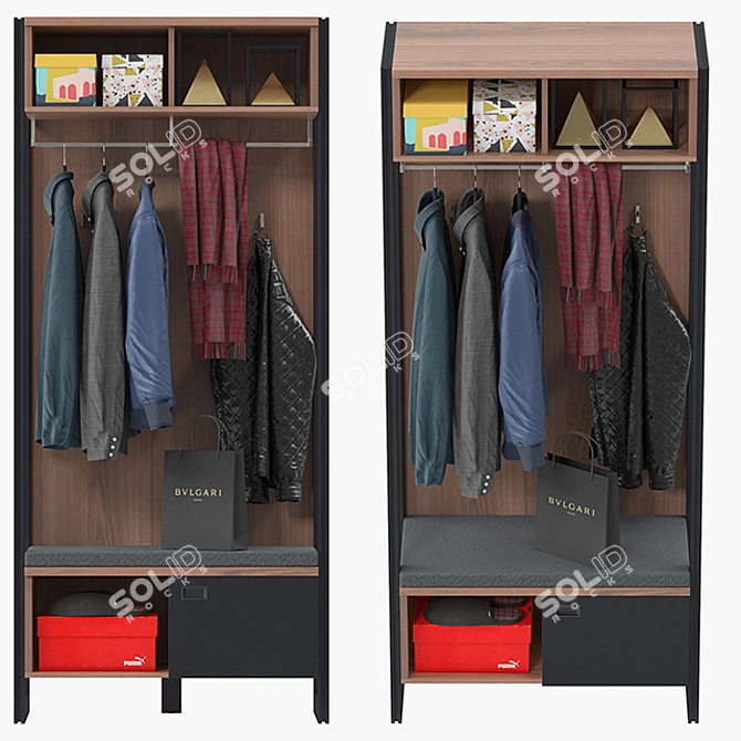 Modern Chaim Hallway Unit: Stylish and Functional 3D model image 2