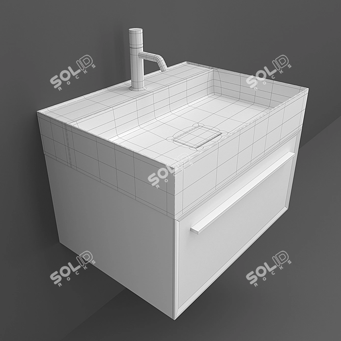 Luxurious Falper 7 Metrica D7H Washbasins 3D model image 3