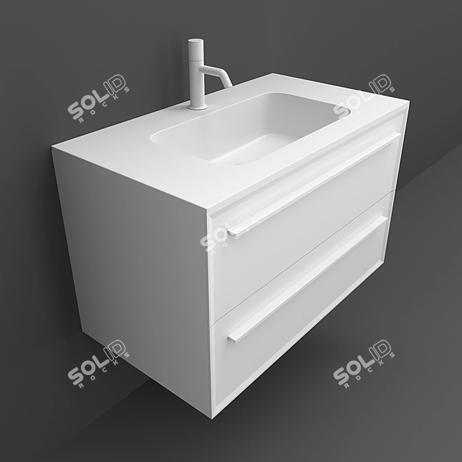 Designer Washbasins: Falper 7 Metrica Roundlux H1 3D model image 1