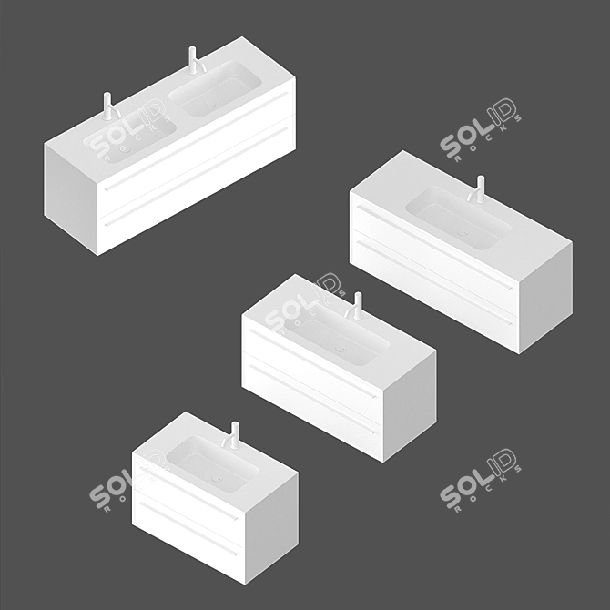 Designer Washbasins: Falper 7 Metrica Roundlux H1 3D model image 2